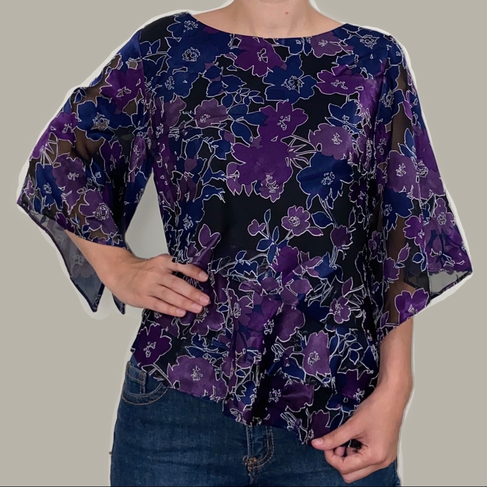Alex Evenings | Petite Floral Blouse | Size MP